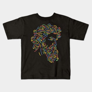 Colorful Greek God Silhouette Drawing Kids T-Shirt